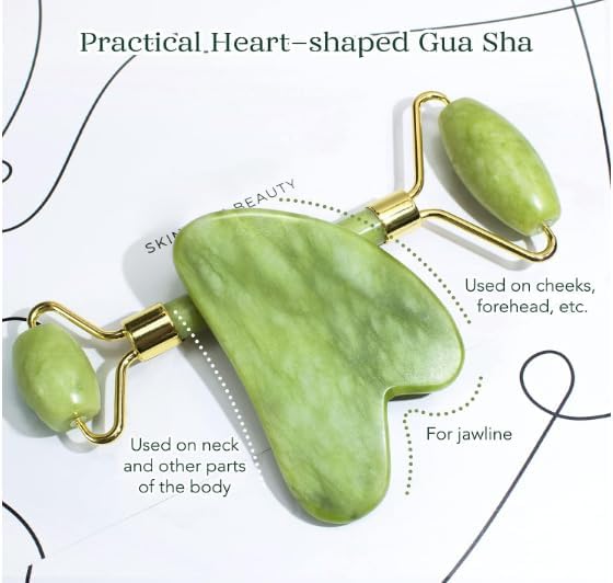 Rose Quartz Gua Sha + Jade Roller Set
