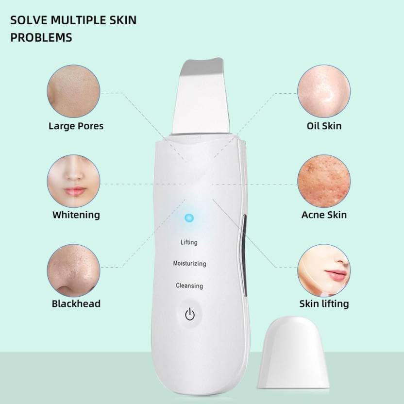 Ultrasonic Skin Scrubber – 3-in-1 Face Cleansing Device