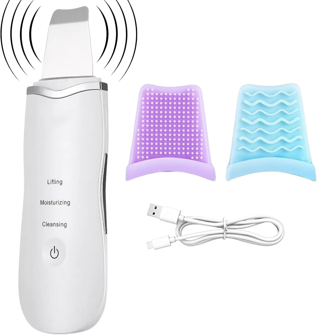 Ultrasonic Skin Scrubber – 3-in-1 Face Cleansing Device