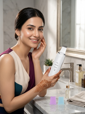 Ultrasonic Skin Scrubber – 3-in-1 Face Cleansing Device